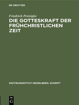 cover image of Die Gotteskraft der frühchristlichen Zeit